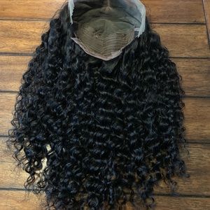 13x6 HDtransparent Lace water wave human hair 16in